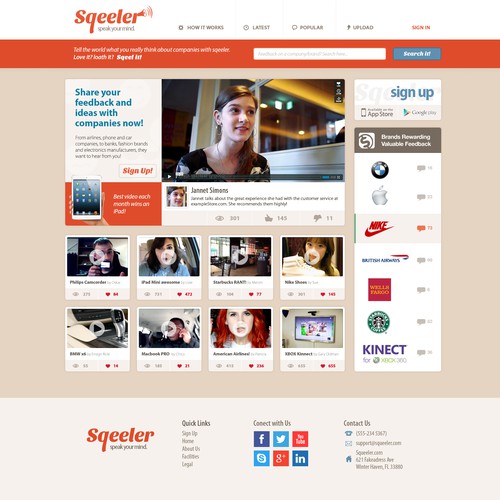 Help sqeeler.com with a new website design