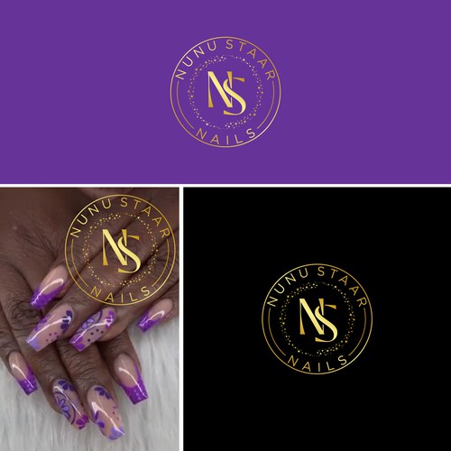 Nunu Staar Nails logo design 