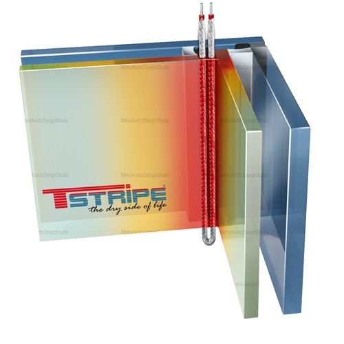 3D Graphic for T-STRIPE window heating System!