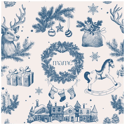Christmas Retro Old School Pattern