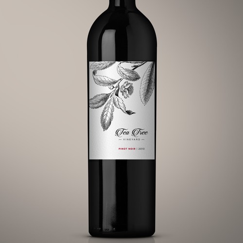 Classy, eyecatching wine bottle label