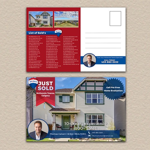 Postcard design for RE/MAX (with postage area)