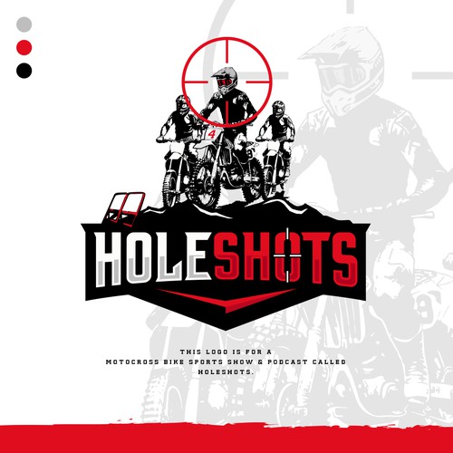 Powerful new design for Sports Motocross Show called "Hole Shots"