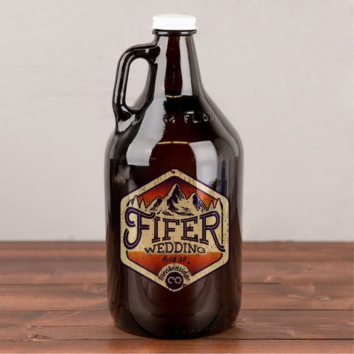 Rustic wedding logo for beer growler