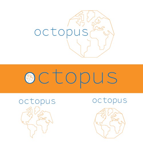 Octopus Travel Orange and Blue Lined