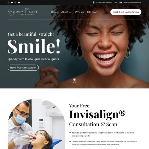 Invisalign web page design