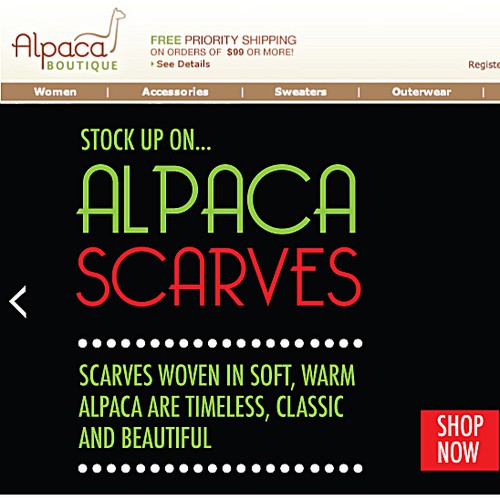 New flash banner wanted for Alpaca Boutique