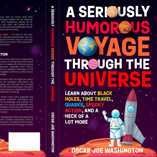 Design an exciting cover, front and back, for a book about the Universe