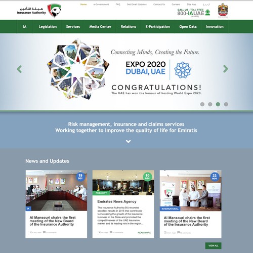 Website design for IA UAE