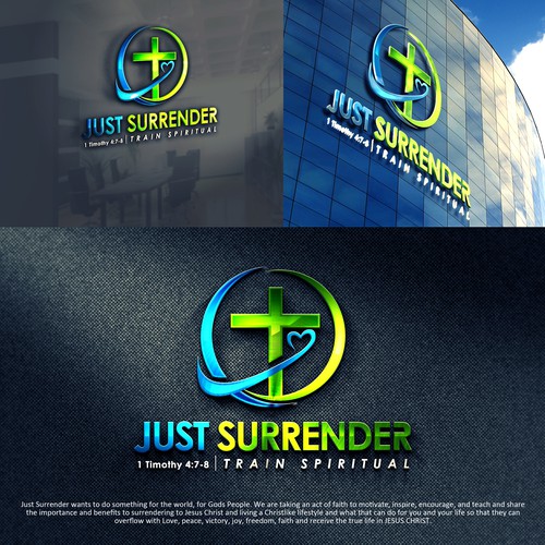 Create a capturing powerful Spiritual fitness symbol or  illustration for Just Surrender