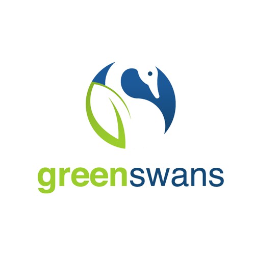 Green swans logo concept for the fight against climate change