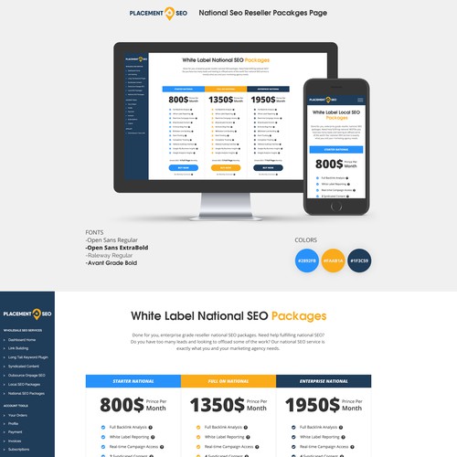 Redesign product pages for a large marketing agency