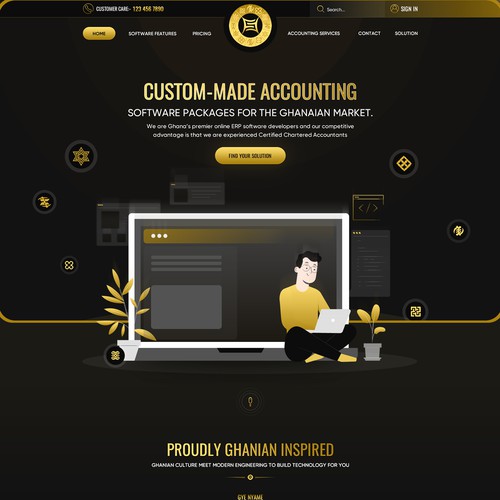 Black gold theme for software engineer website