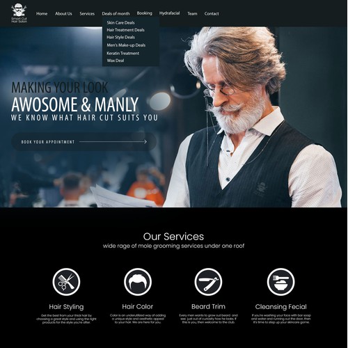 Barber shop Website UI/UX Design Layout