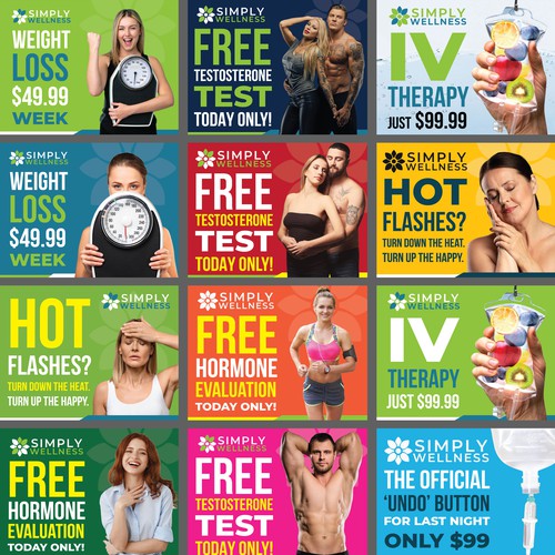 Health & Wellness Digital Marketing Campaign Banner Set