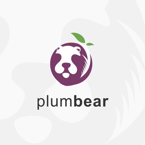 Negative Space logo Plum Bear