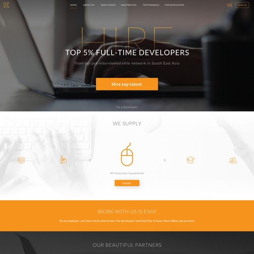 Website for hiring developers