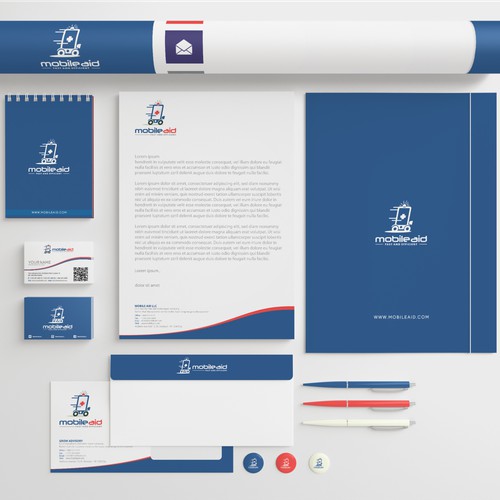 Create a attracting logo for an upcoming new business for Mobile Aid