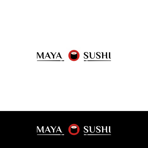 Clean and minimalist logo for sushi-restaurant.