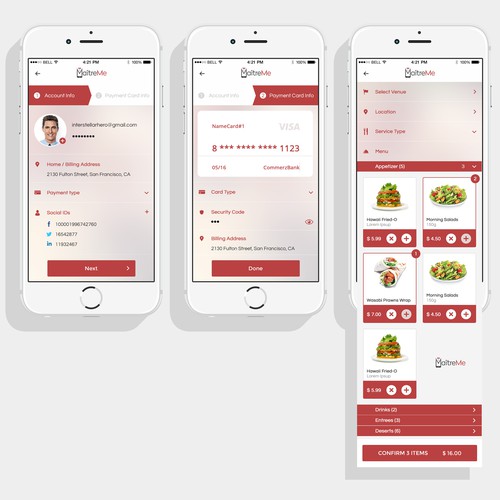 Screen Designs for Mobile App - MM
