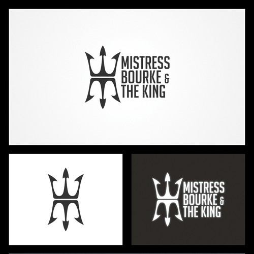 Create an interesting and fresh brand identity/logo for "Mistress Bourke & The King"