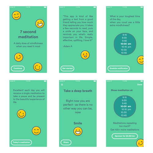 7 Second meditation app design