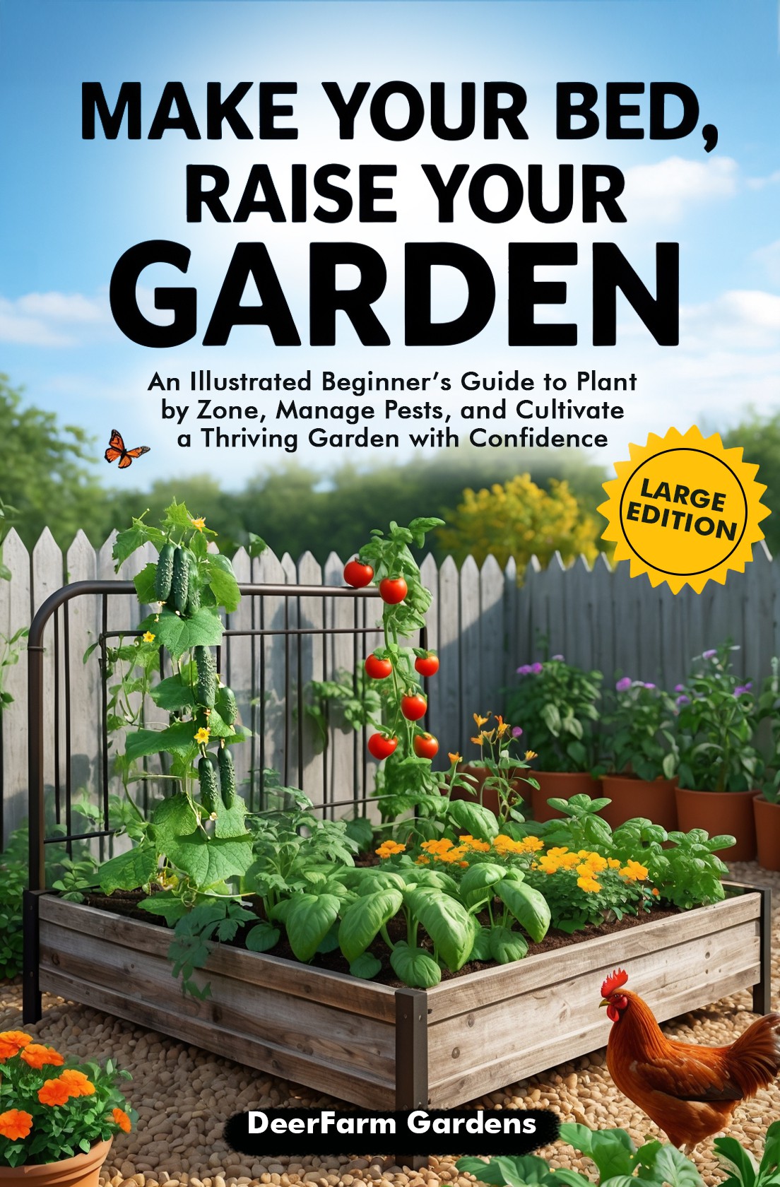 Antique Bed in a Bountiful Raised-bed Vegetable  Garden