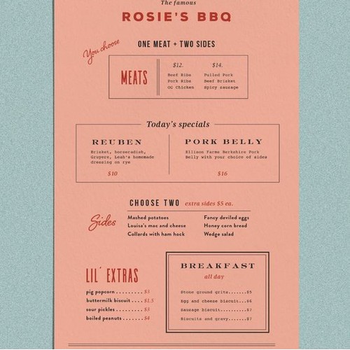 BBQ MENU