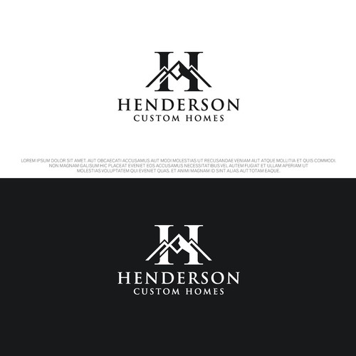 BOLD LOGO FOR CUSTOM HOME BUILDING. HENDERSON CUSTOM HOMES
