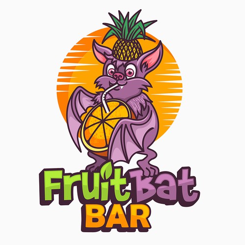 Fun and wild Cold press Juice Bar Logo for the Hot Tropics