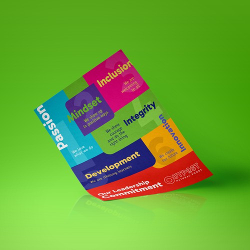 A colorful flyer with full of text