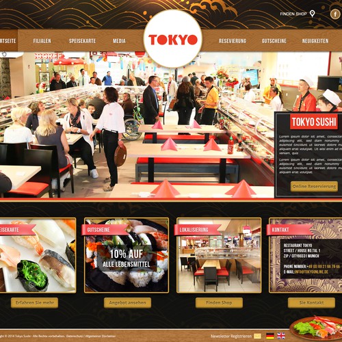 Design website for restaurant chain.