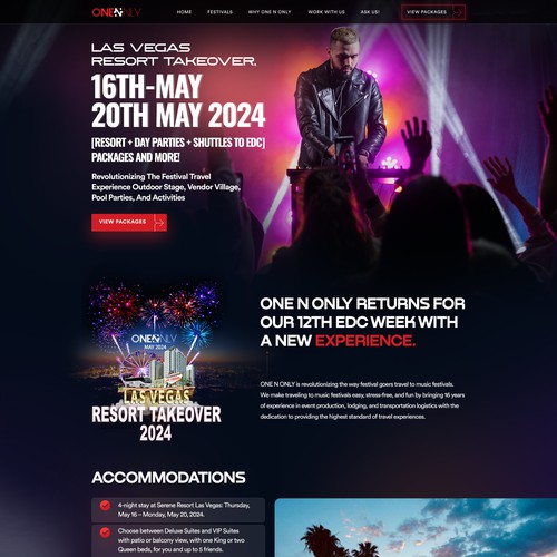 design concept for a EDM party website