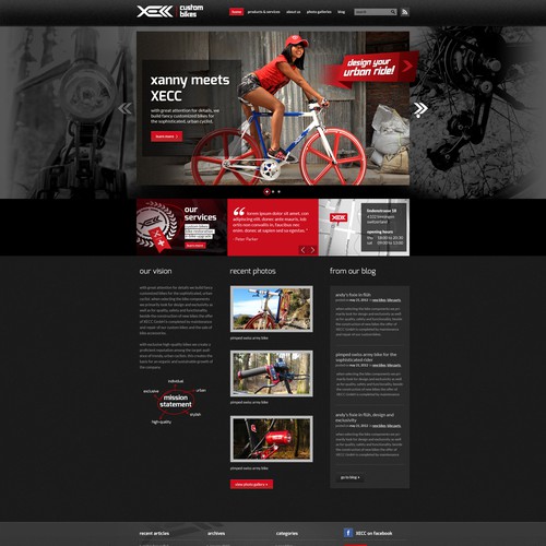 website design for XECC custom bicyles - design a funky/upscale WordPress theme!!!
