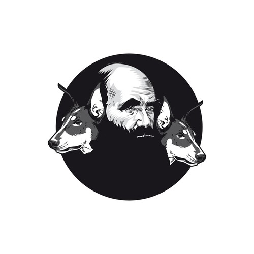  Portrait of Charles Darwin with watchdogs for a new logo!