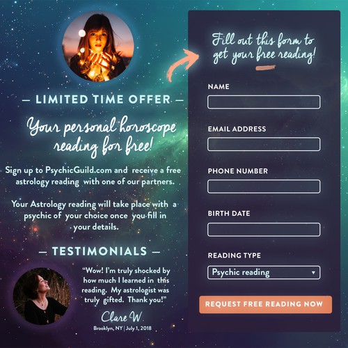 Landing Page For Psychic Company