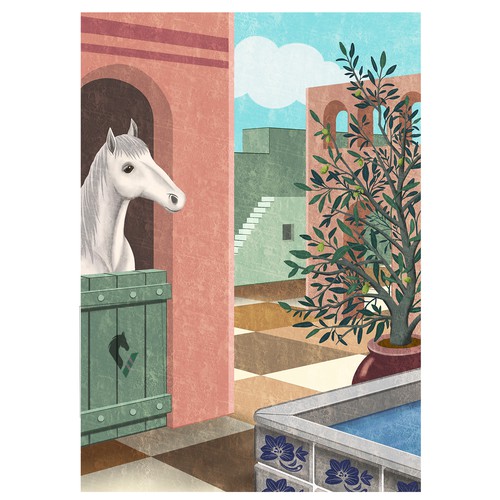 Mediterranean-inspired equestrian illustrations