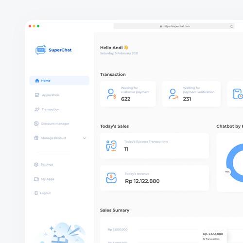 Superchat - Dashboard SaaS Clean Modern 