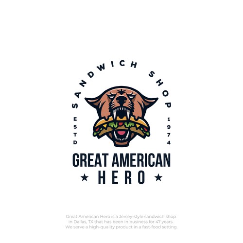Bold mascot design concept for Great American Hero