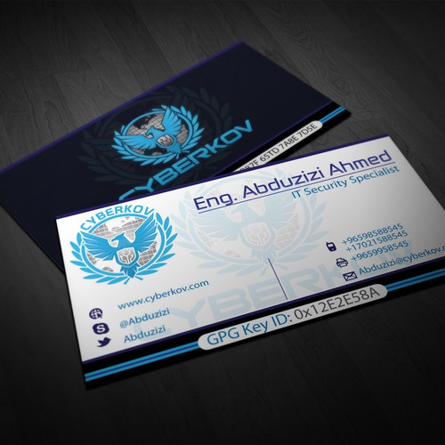 Creat a Business card and Sataioney for Cyberkov Information Technology