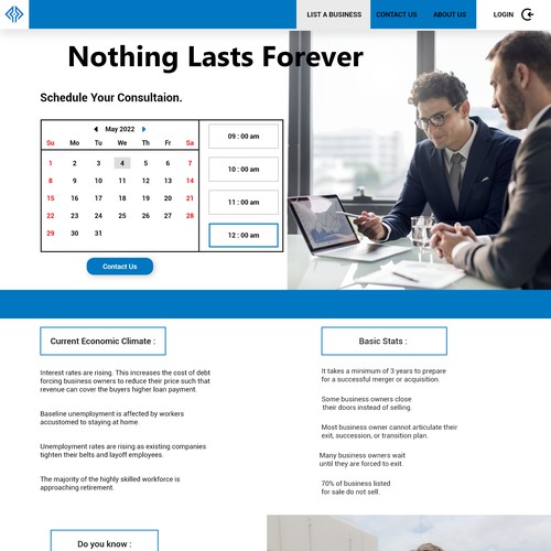 BLUE BUSINESS LANDING PAGE