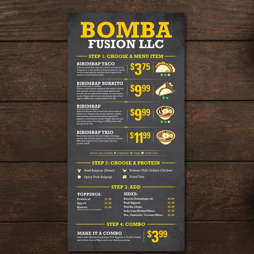 Menu card