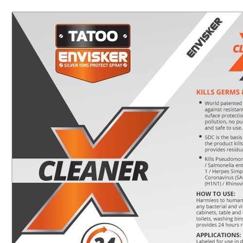 The cleaner product label
