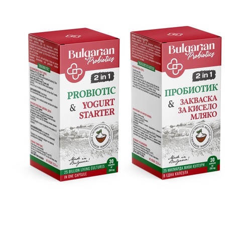Probiotic & yogurt starter - package design