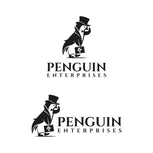 Penguin businessman logo