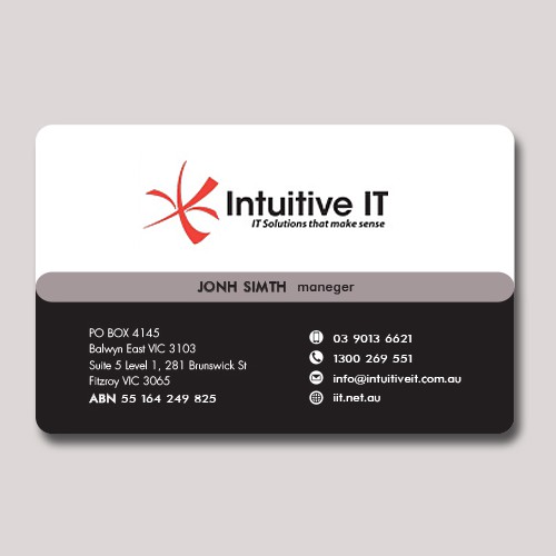 business card for Intuitive IT