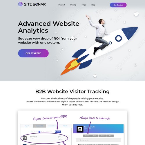 Landing page design