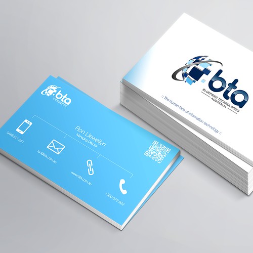 Create a dynamic new business card for an established IT company