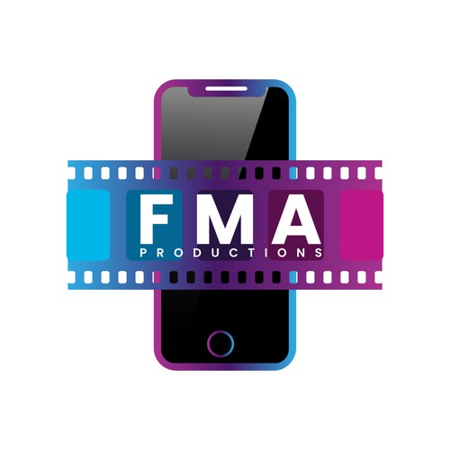 FMA Productions Logo – Modern Film Strip & Mobile Video Production Branding Design