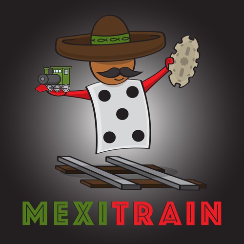 Mexican Train Dominoes Character Logo